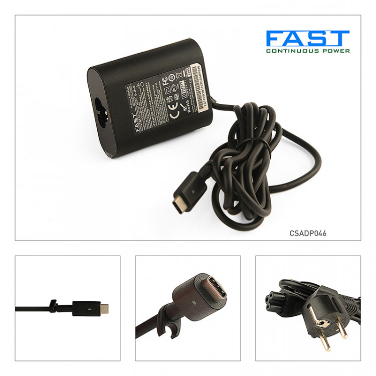 Fast Dell 30W Usb Type C Şarj Adaptörü 20V 1.5A, 12V 2A, 5V 2A CSADP046
